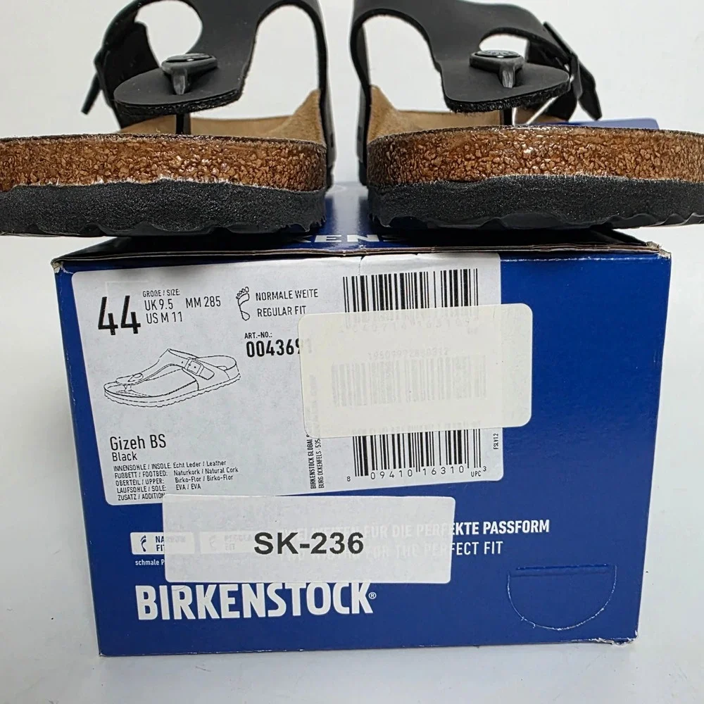 Birkenstock‎ Gizeh BS Black Birko-Flor Thong Sandals Mens 11 EU 44 New In Box